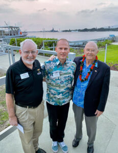 From left : Jay,Dunn, Erick Gronski, Gary Meyers after the Blackened Canteen Ceremony in 2023, Pearl Harbor, Hawaii. 